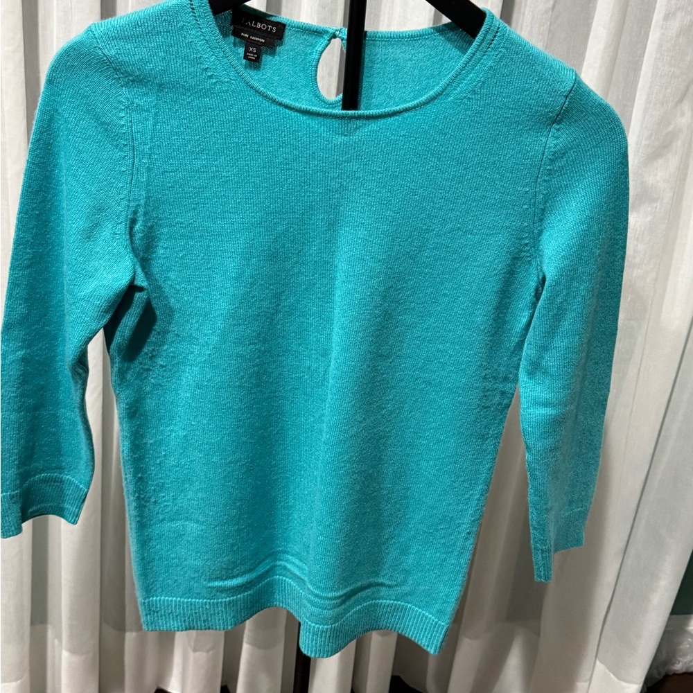 Talbots Women's Bright Blue Crew Neck Sweater
